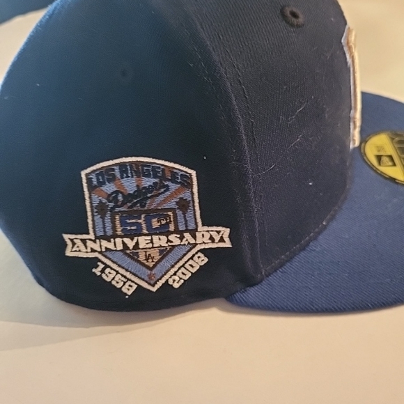 LA DODGERS COOPERSTOWN COLLECTION 50th Anniversary New Era 59 Fifty Fitted Cap - Picture 3 of 8